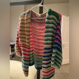 NWOT Listicle chunky multicolored cardigan